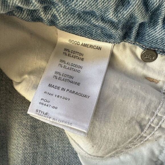 Good American GOOD MOM JEANS GM602T BLUE636 Size 2/26 Light Wash Distressed - Picture 4 of 9